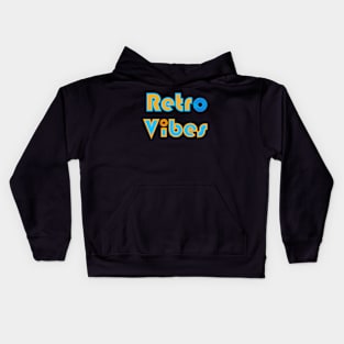 Blue Orange Retro Vibes Color Vinyl Minimal Text Kids Hoodie